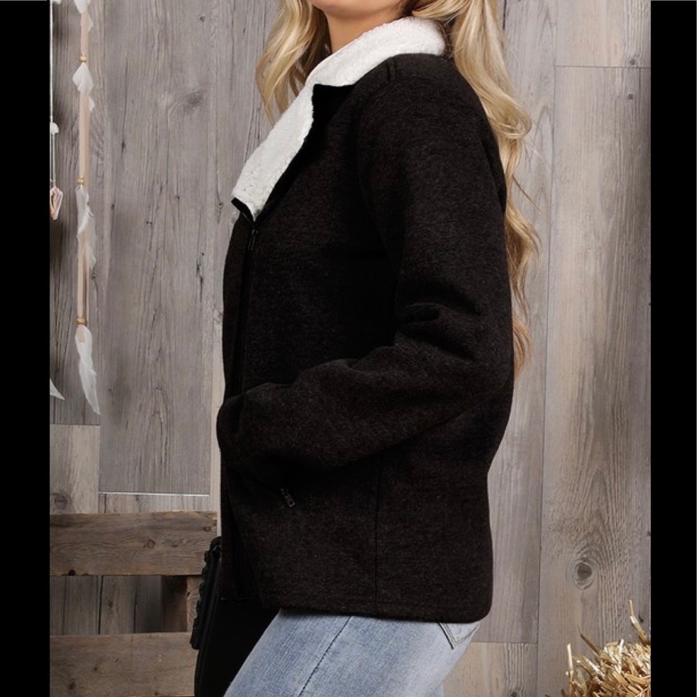 Plus size Black casual rider jacket. - Picture 3 of 3